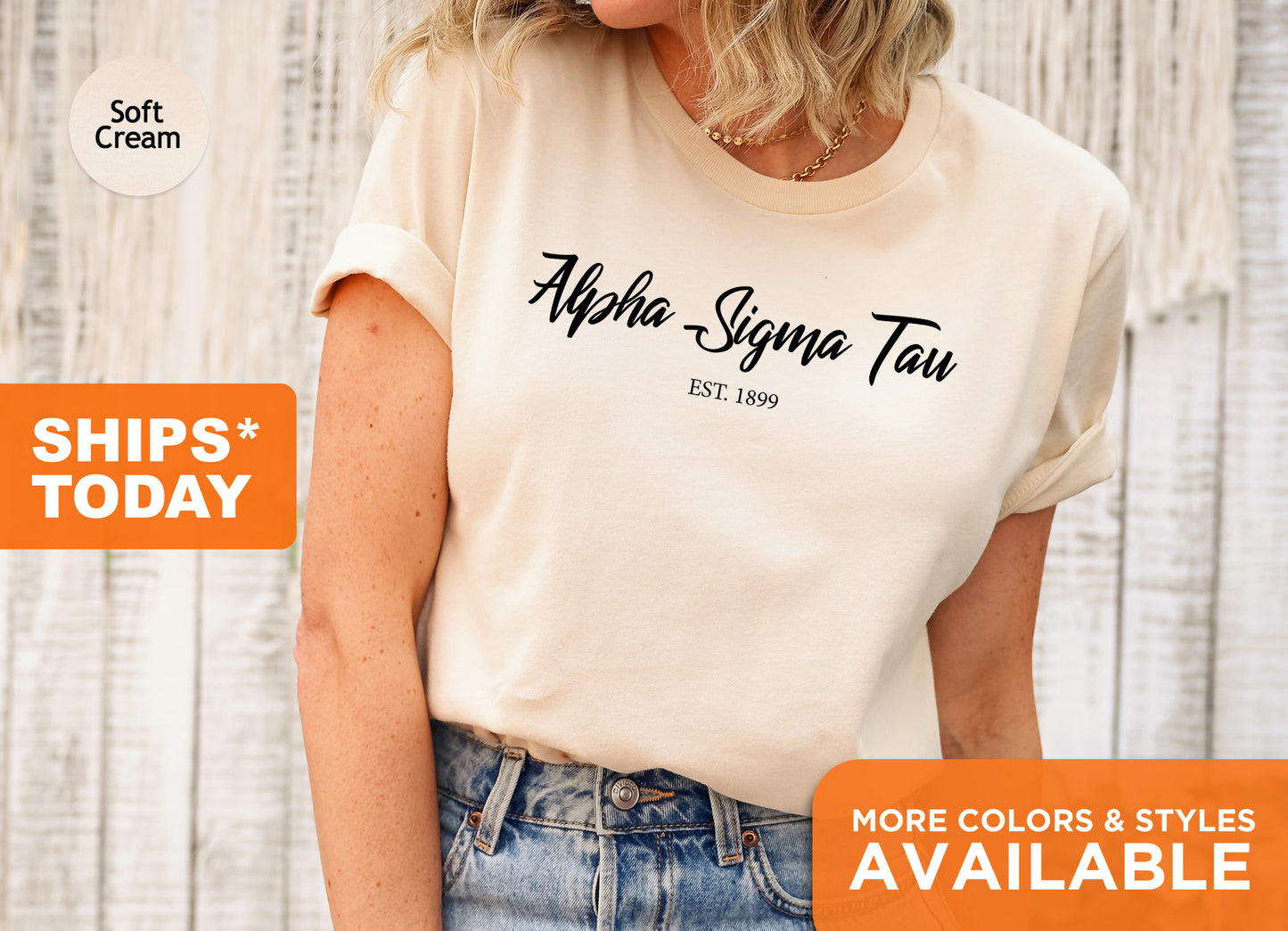 Alpha Sigma Tau Black Flowy Sorority T-shirt _ 84g