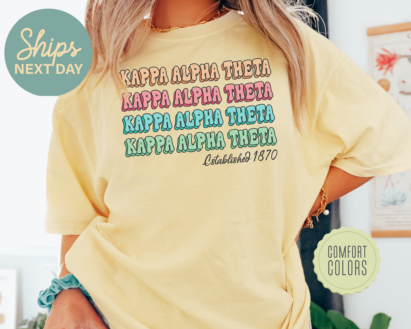 Kappa Alpha Theta Lucy Comfort Colors Sorority T-shirt _ 273g