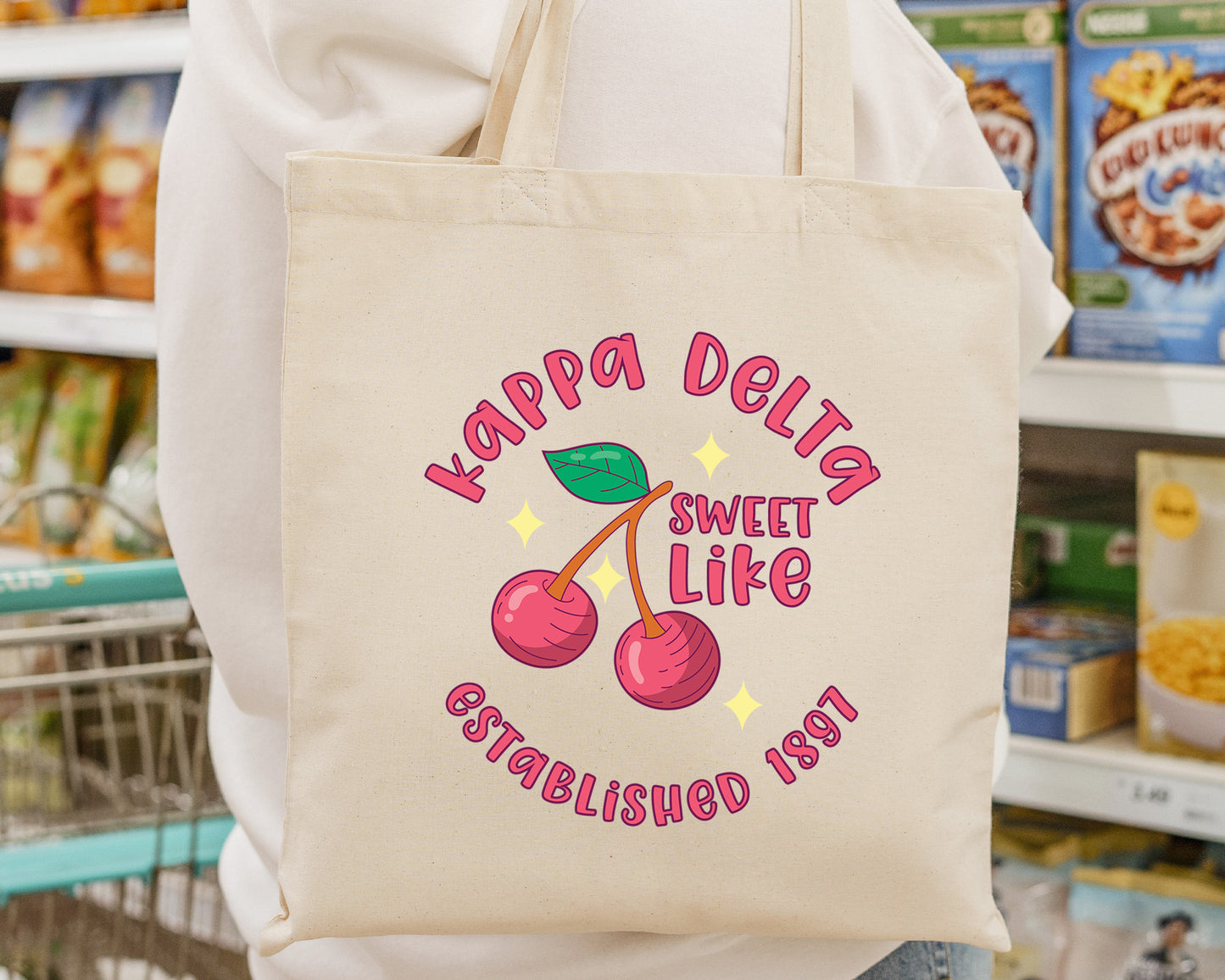 Kappa Delta Sweet Like Cherry Sorority Tote Bag _ 34324g