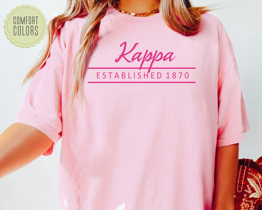 Kappa Kappa Gamma All Pink Comfort Colors Sorority T-shirt _ 769g