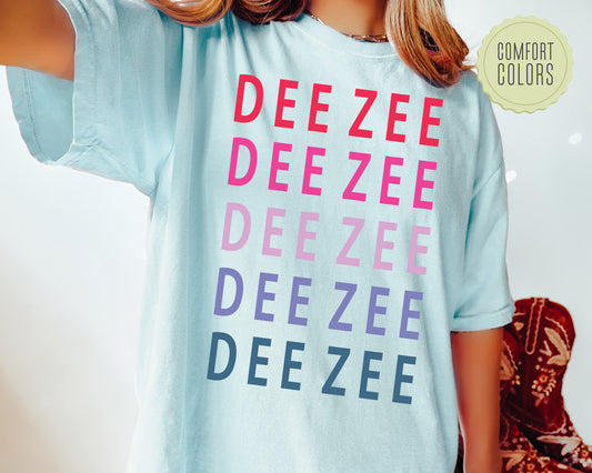 Delta Zeta Bright and Stacked Comfort Colors Sorority T-shirt _ 13g