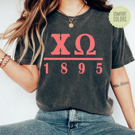 Chi Omega Monochromatic Comfort Colors Sorority T-shirt _ 30852g