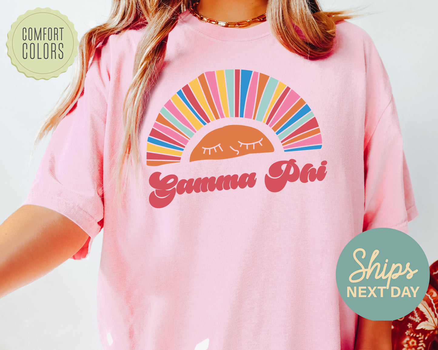 Gamma Phi Beta Sunshine Comfort Colors Sorority T-shirt _ 3321g