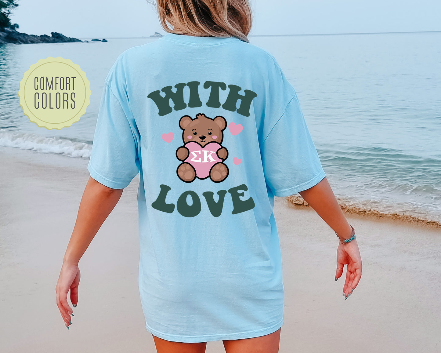 Sigma Kappa With Love Comfort Colors Sorority T-shirt _ 33228g
