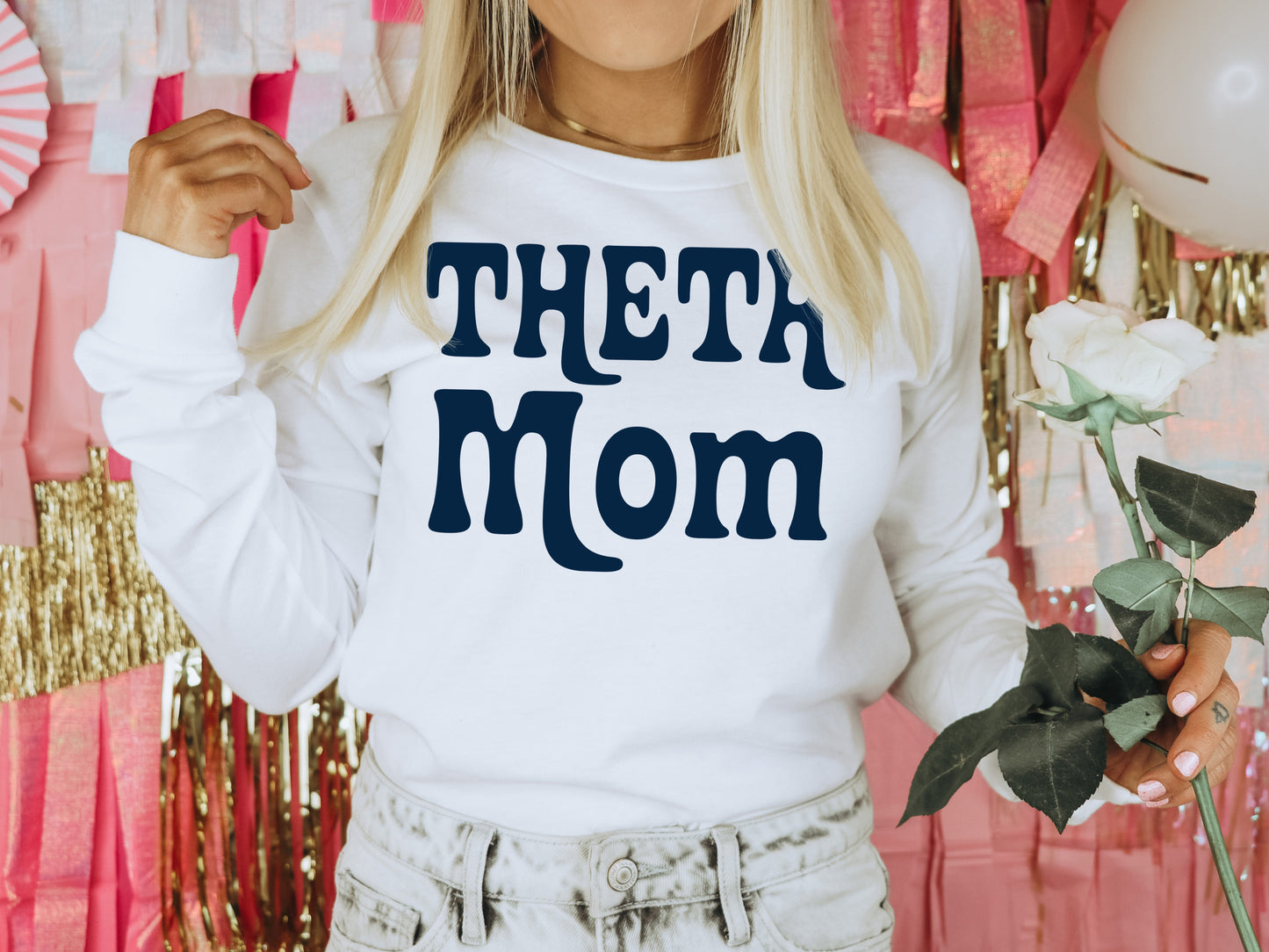 Kappa Alpha Theta Got it from my Mom Sorority Long Sleeve T-shirt _ 3086g