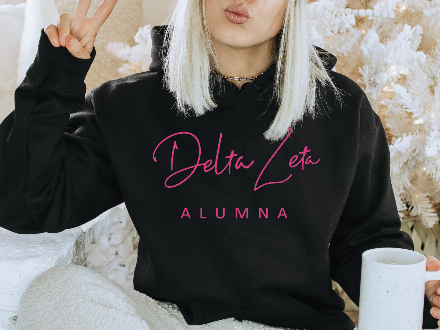 Delta Zeta Simple and Sweet Alumna Sorority Hoodie _ 505g