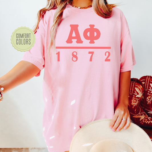 Alpha Phi Monochromatic Comfort Colors Sorority T-shirt _ 30848g