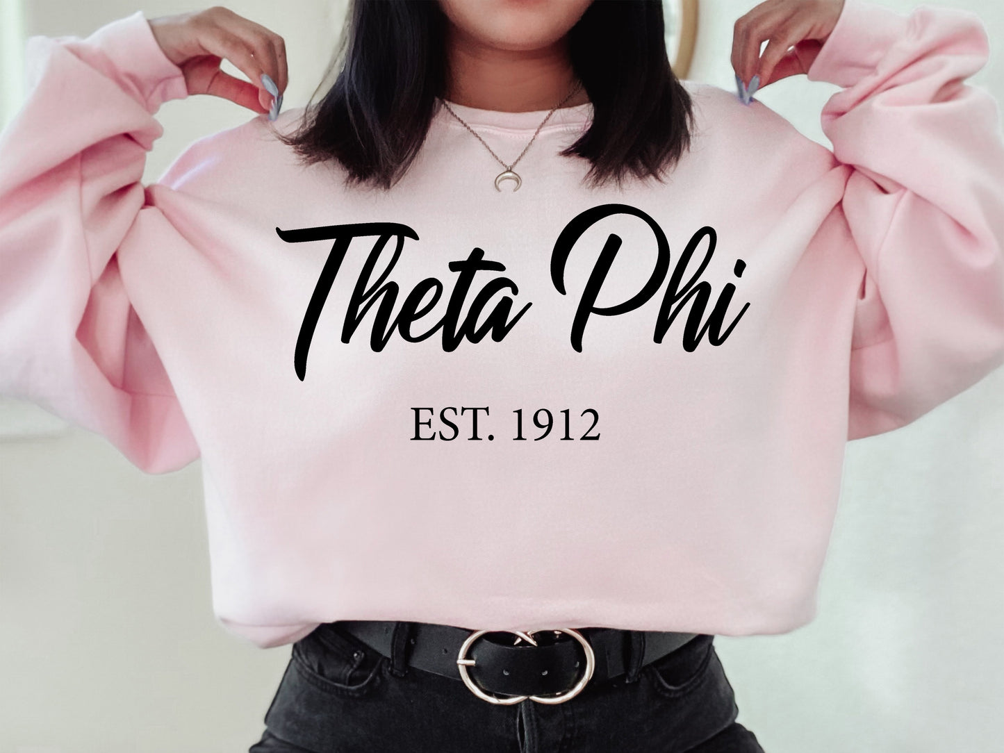 Theta Phi Alpha Black Flowy Sorority Sweatshirt _ 101g