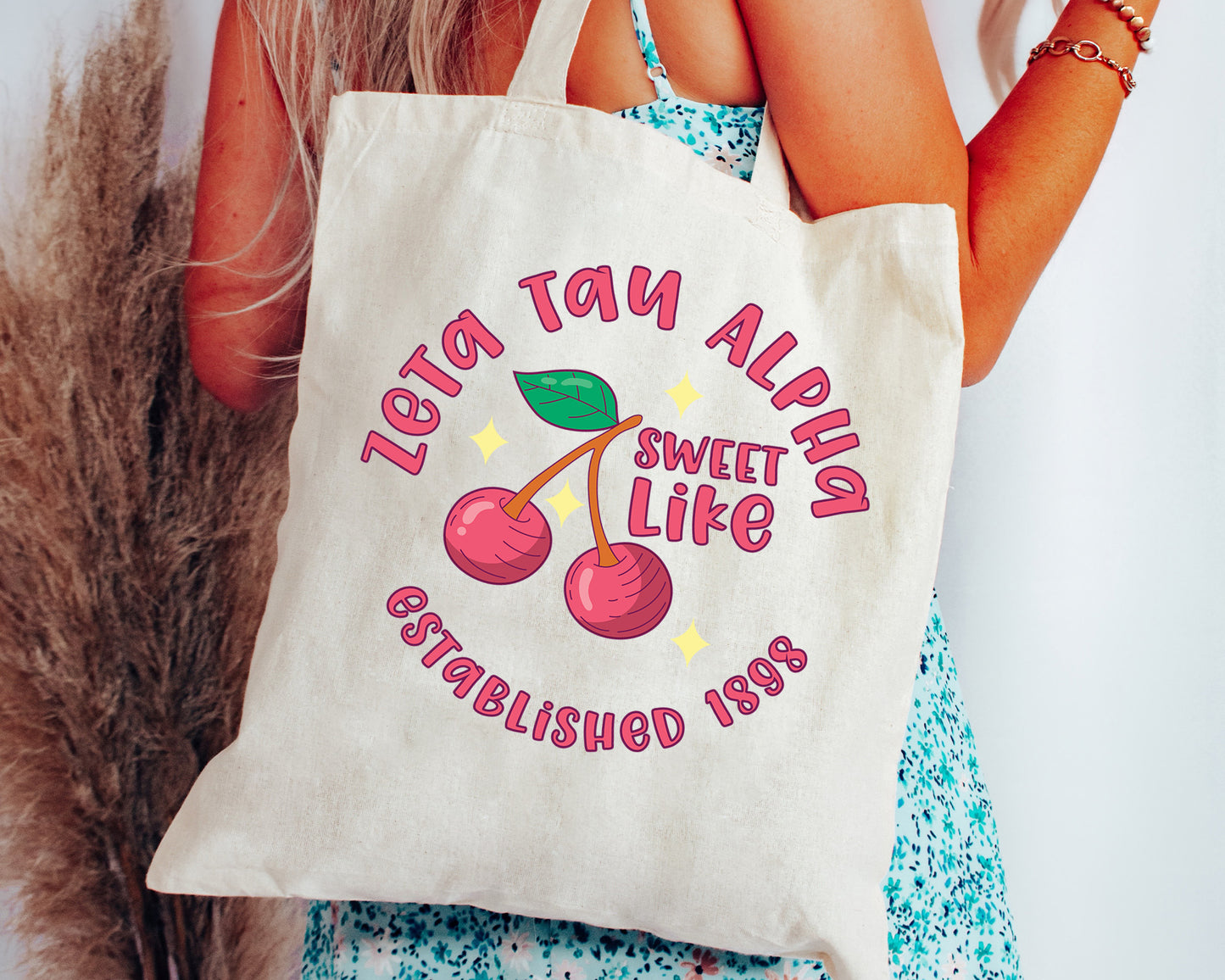 Zeta Tau Alpha Sweet Like Cherry Sorority Tote Bag _ 34333g