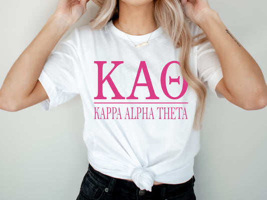 Kappa Alpha Theta Loud Letters Sorority T-shirt _ 481g