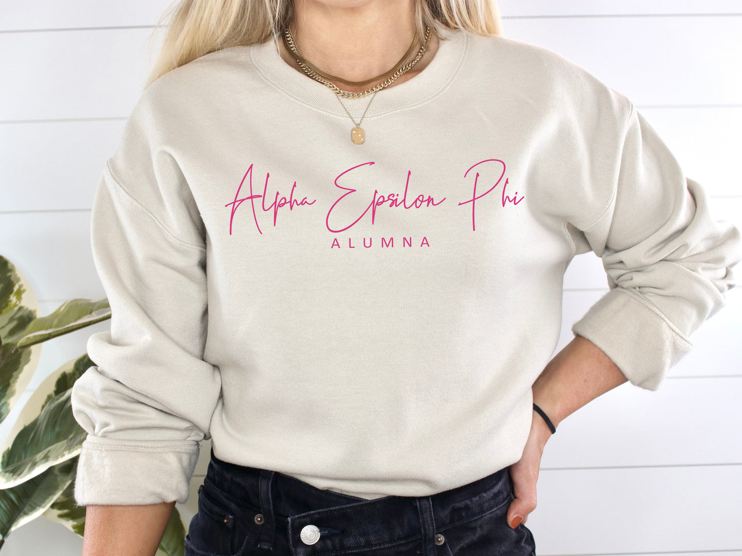 Alpha Epsilon Phi Simple and Sweet Alumna Sorority Sweatshirt _ 494g