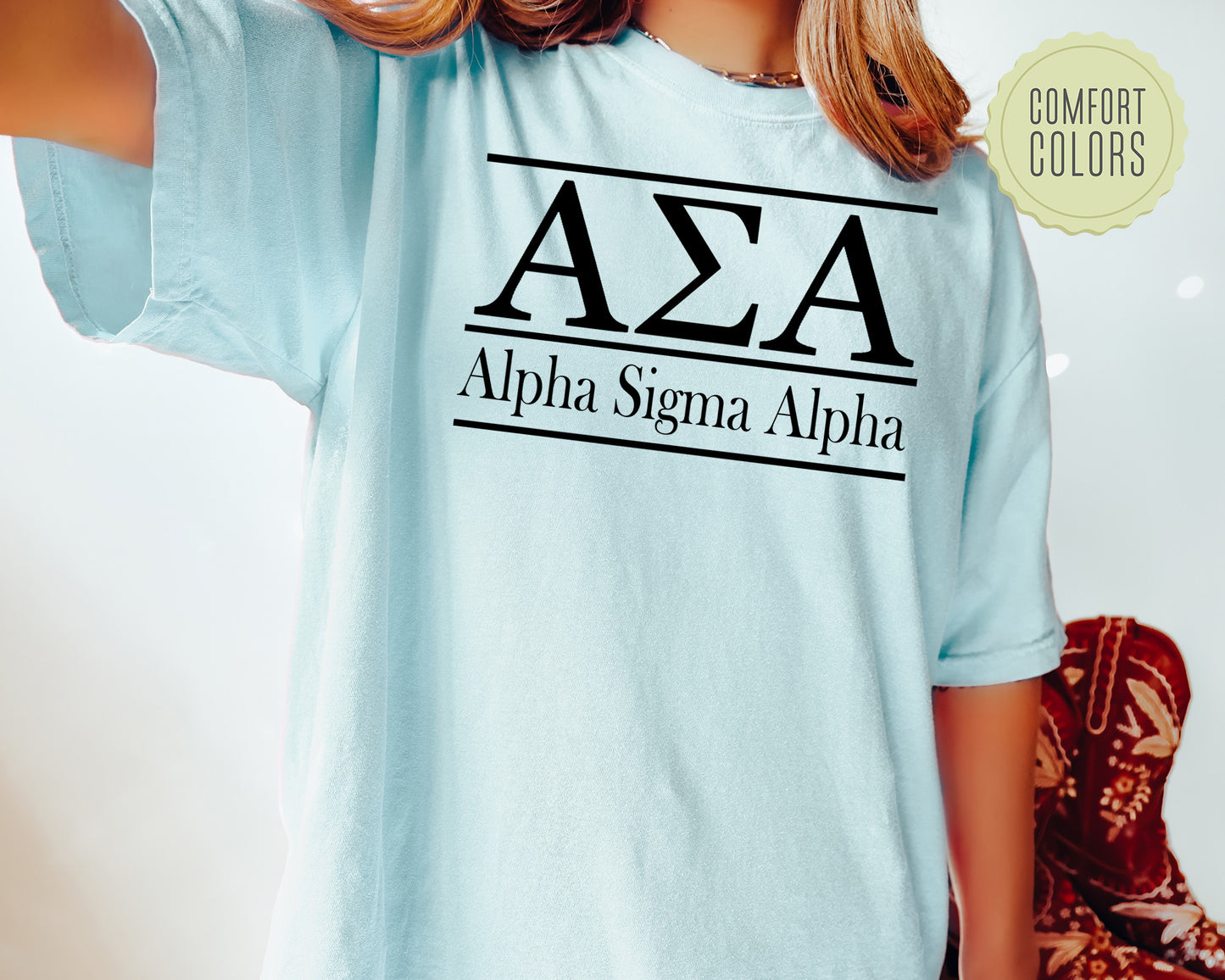 Alpha Sigma Alpha Bold Statement Comfort Colors Sorority T-shirt _ 290g