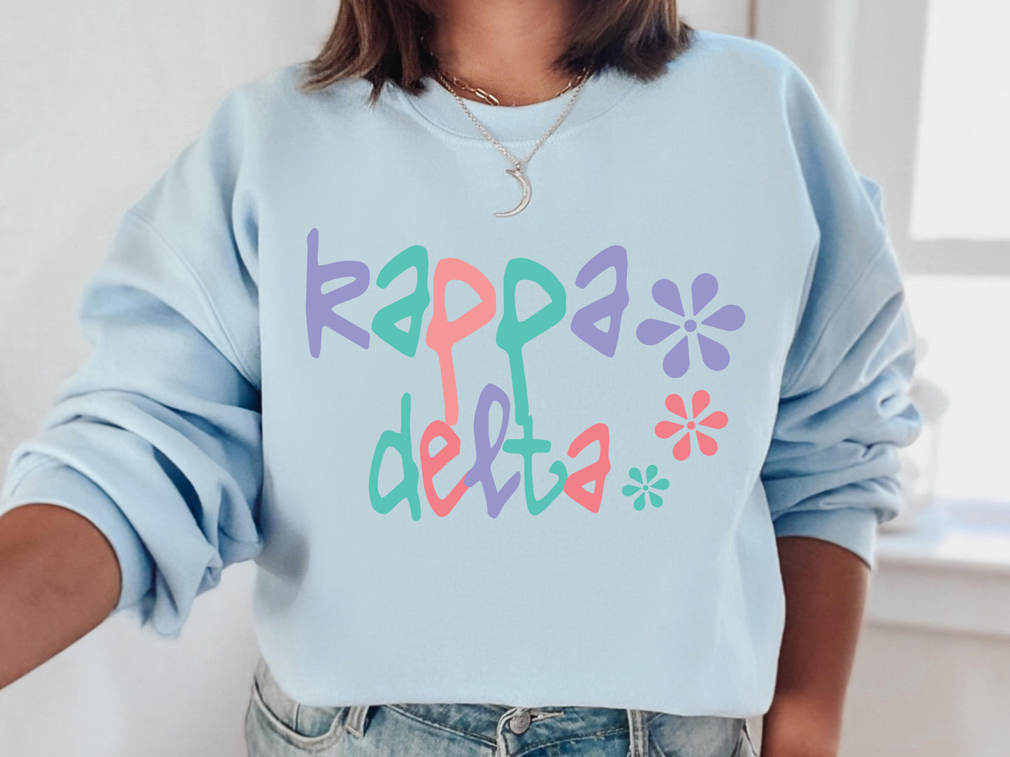 Kappa Delta Colorful Floral Sorority Sweatshirt _ 2619g