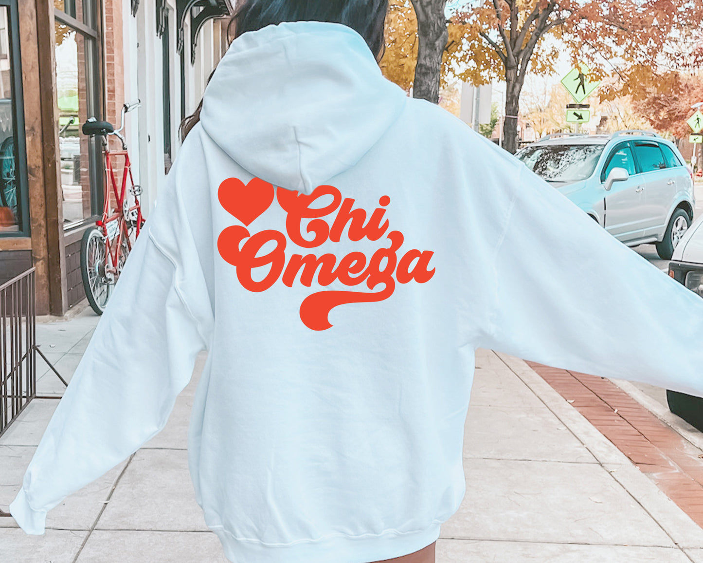 Chi Omega Red Heart Sorority Hoodie _ 33355g