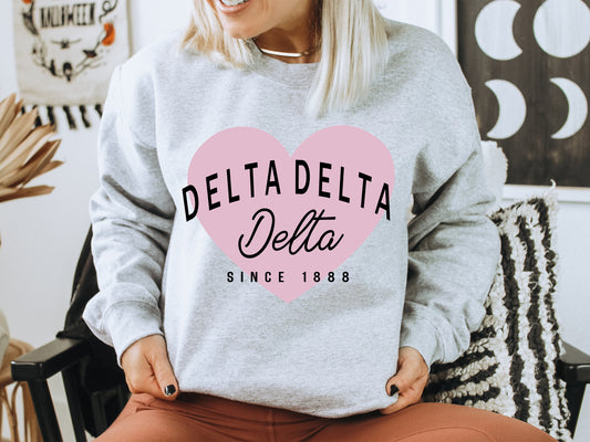 Delta Delta Delta Pretty in Pink Sorority Sweatshirt _ 450g
