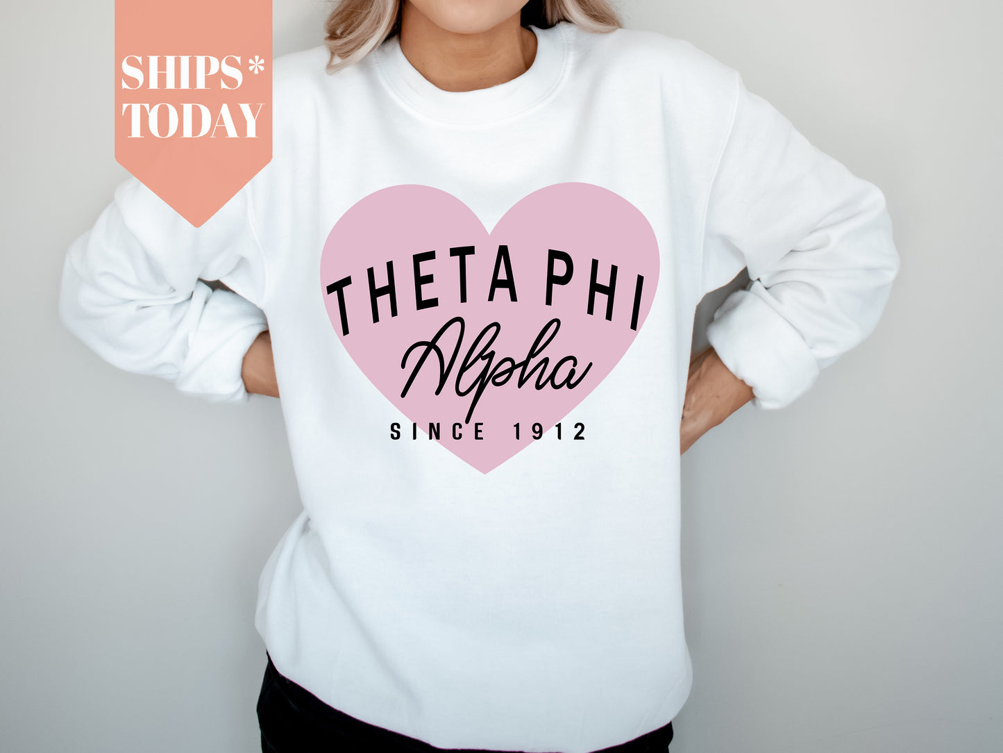 Theta Phi Alpha Pretty in Pink Sorority Sweatshirt _ 464g