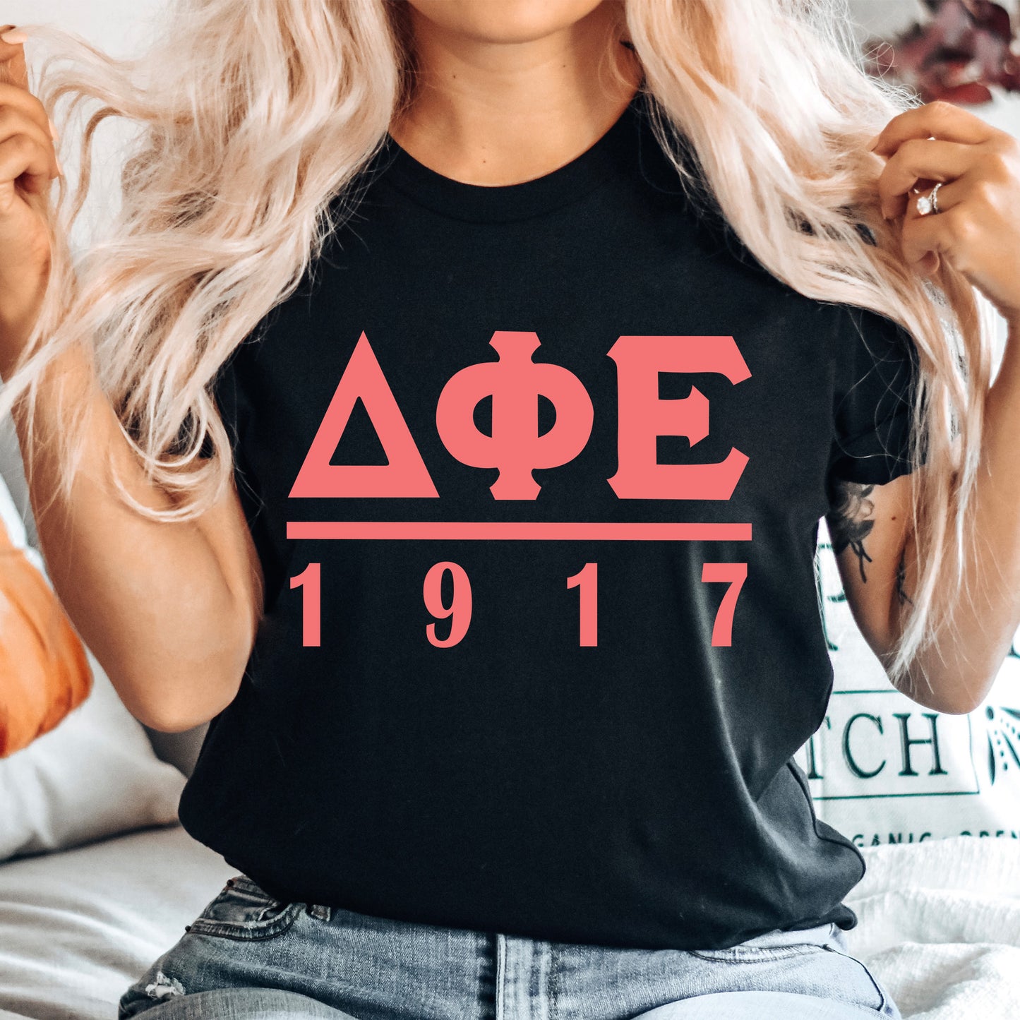 Delta Phi Epsilon Monochromatic Sorority T-shirt _ 30855g