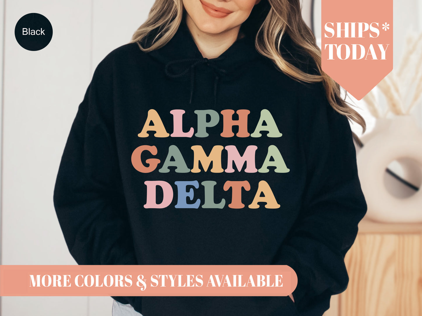 Alpha Gamma Delta Bright and Proud Sorority Hoodie _ 417g