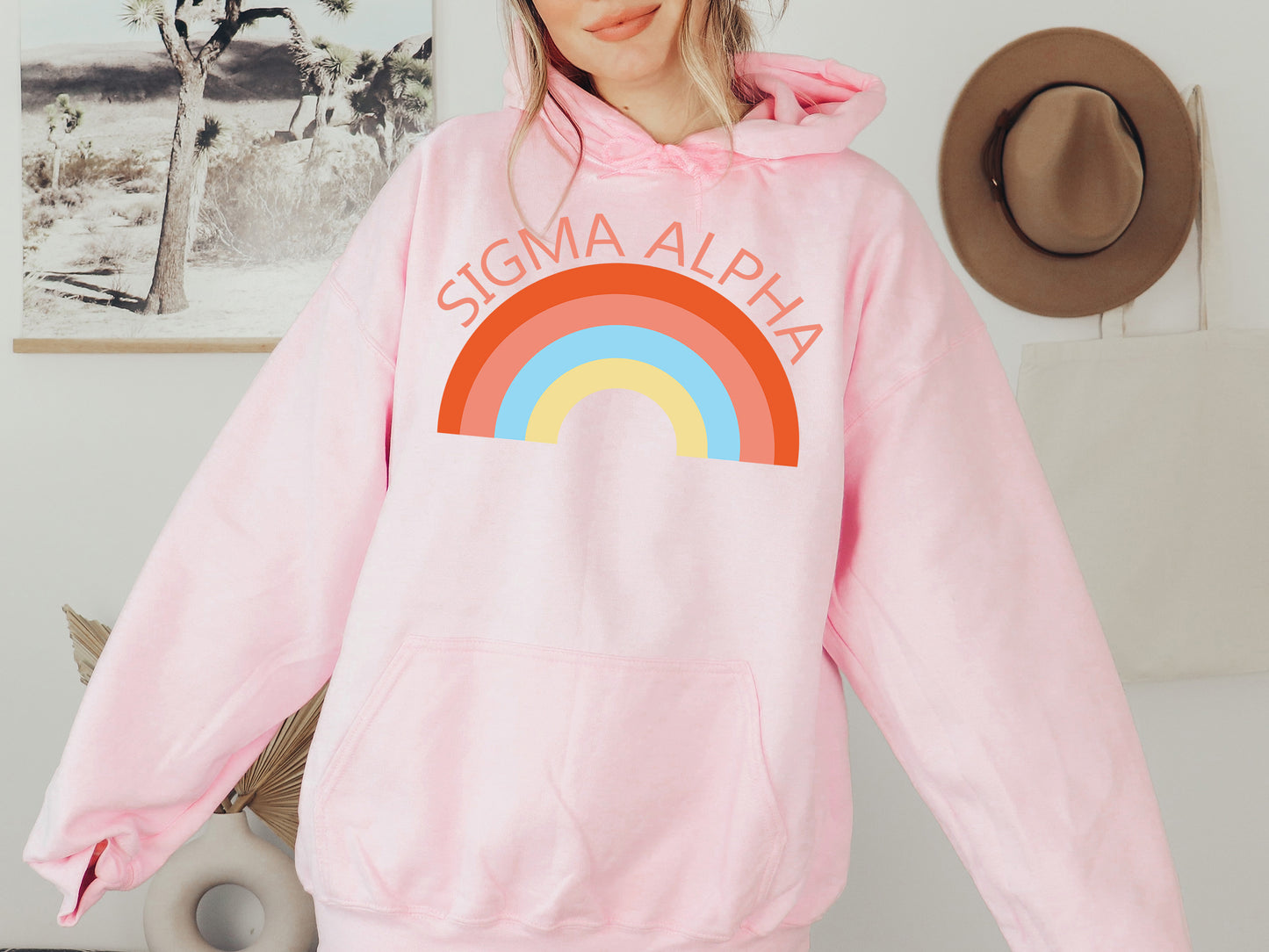 Sigma Alpha Colorful Rainbow Sorority Hoodie _ 3463g