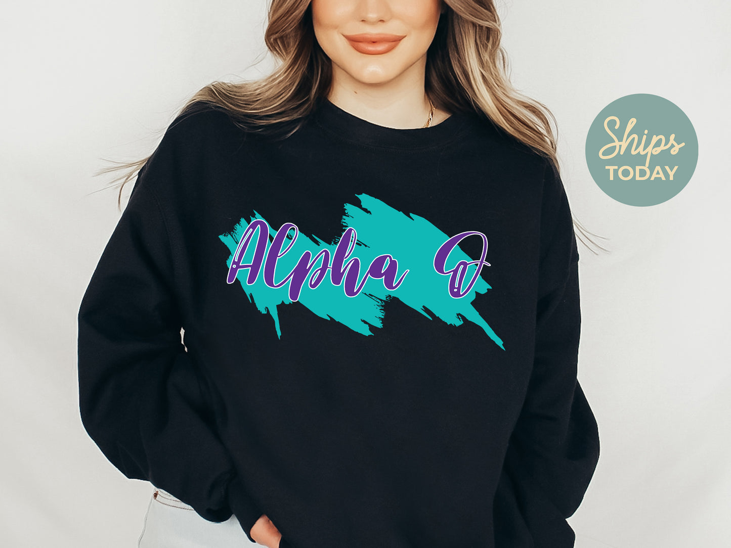 Alpha Omicron Pi Paint Party Sorority Sweatshirt _ 4476g