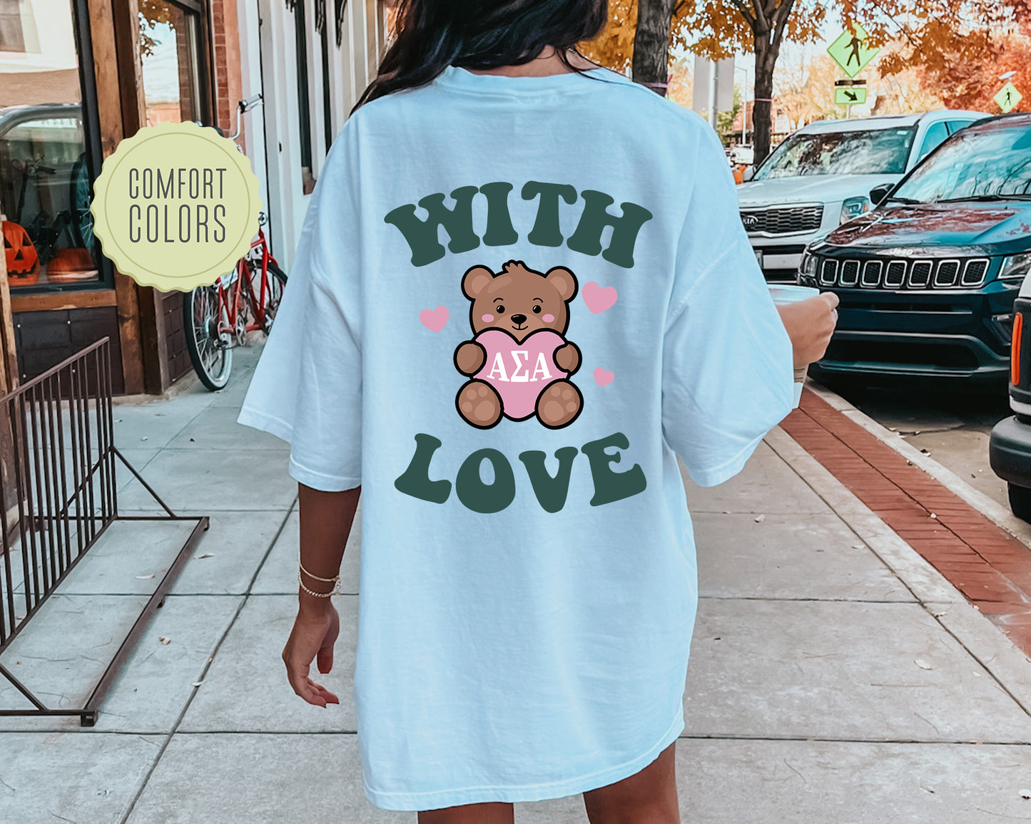Alpha Sigma Alpha With Love Comfort Colors Sorority T-shirt _ 33212g
