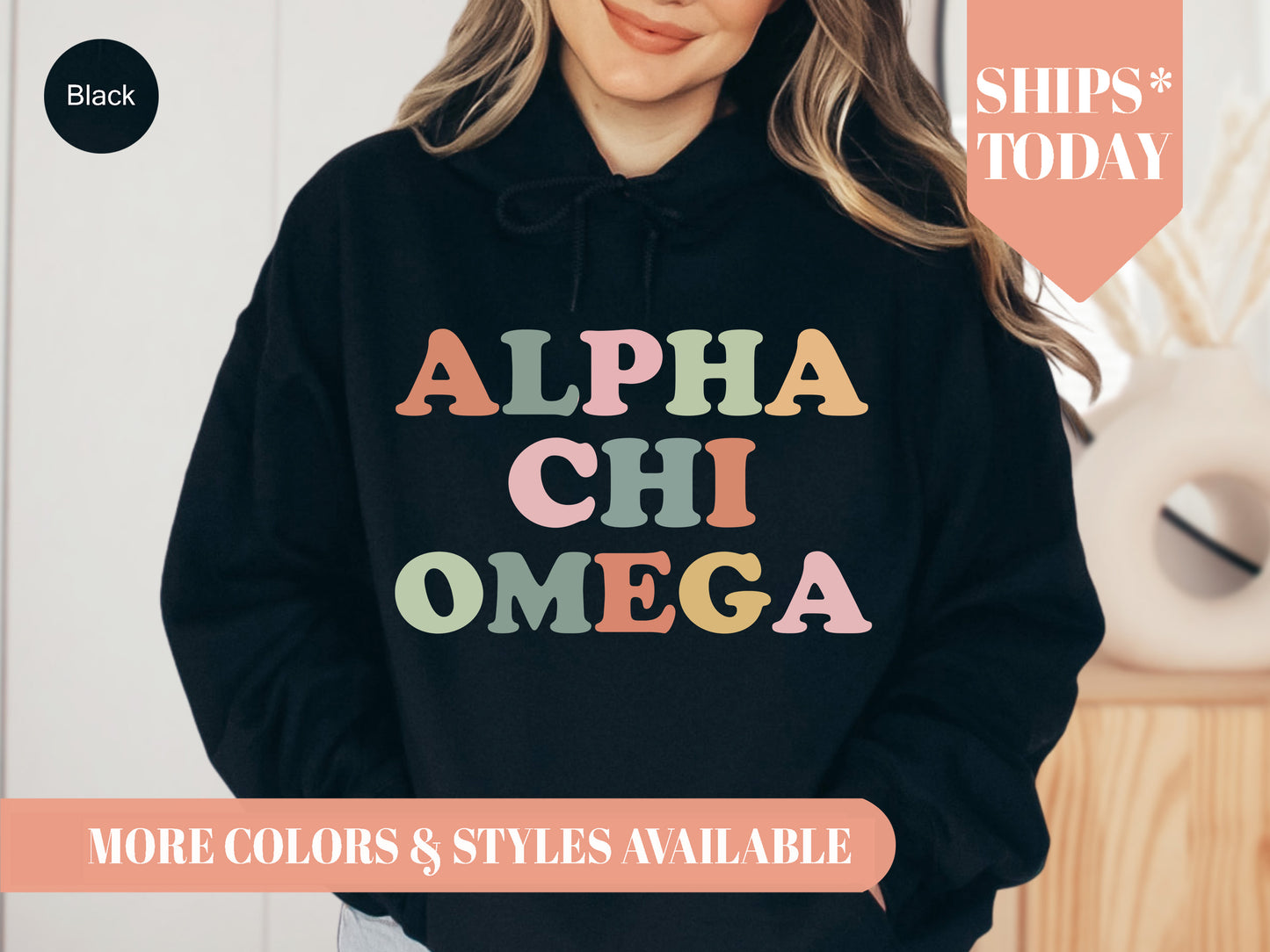 Alpha Chi Omega Bright and Proud Sorority Hoodie _ 414g