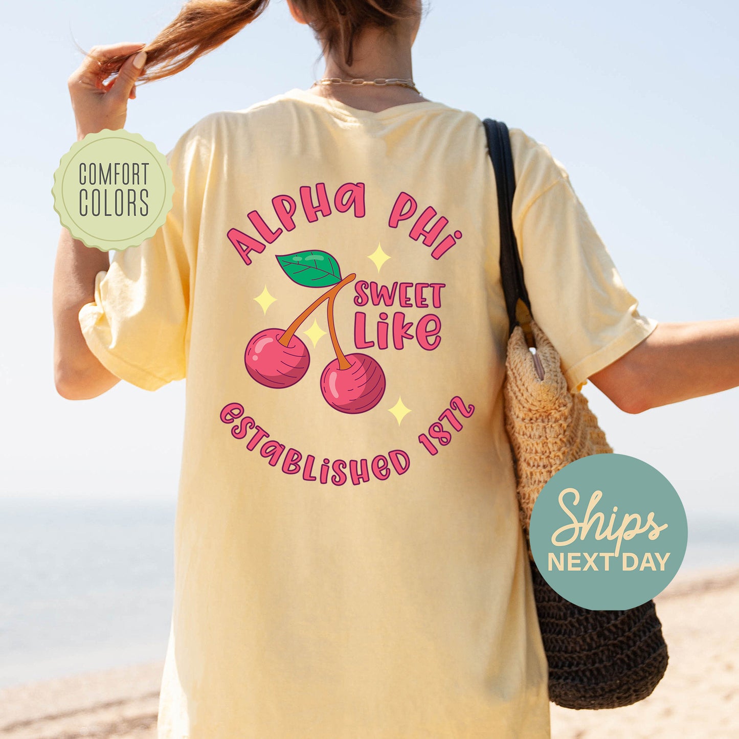 Alpha Phi Sweet Like Cherry Comfort Colors Sorority T-shirt _ 32034g