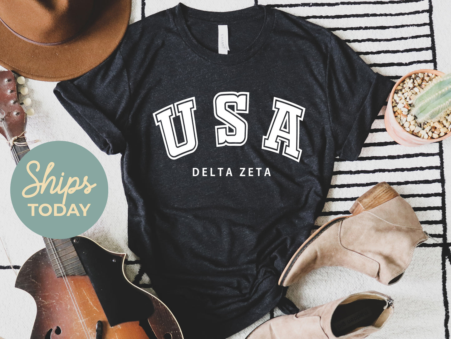 Delta Zeta Proud American Sorority T-shirt _ 2304g