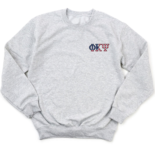 a grey sweatshirt with the word ok on it