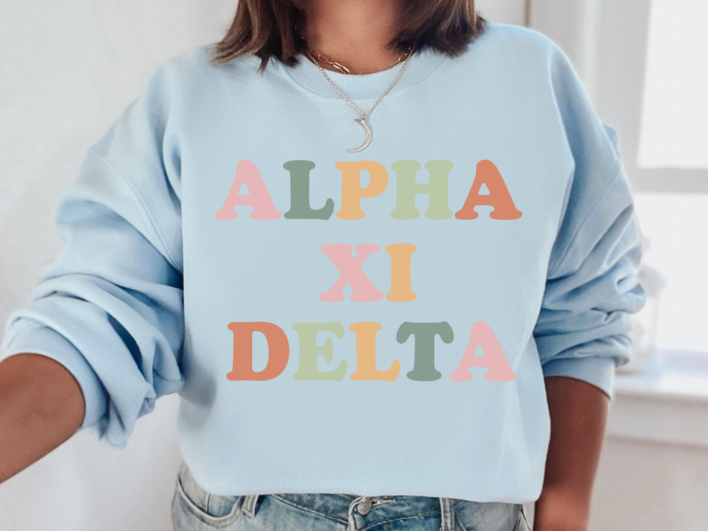 Alpha Xi Delta Bright and Proud Sorority Sweatshirt _ 422g