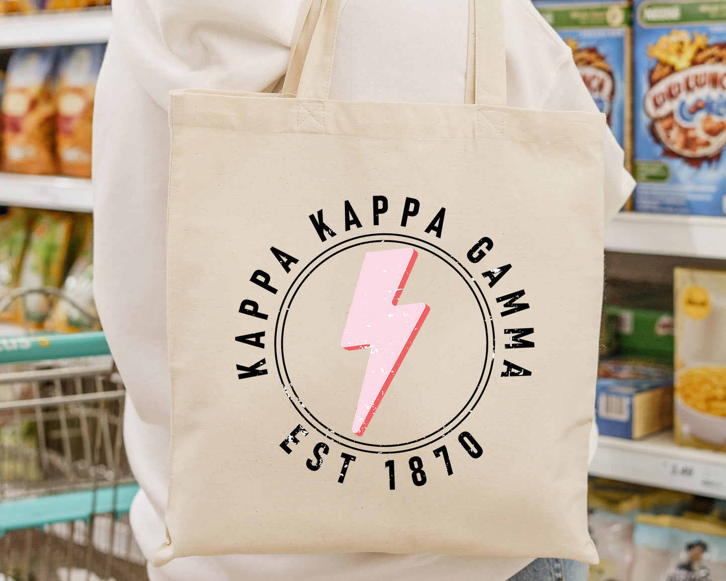 Kappa Kappa Gamma Pinkish Strike Sorority Tote Bag _ 34377g