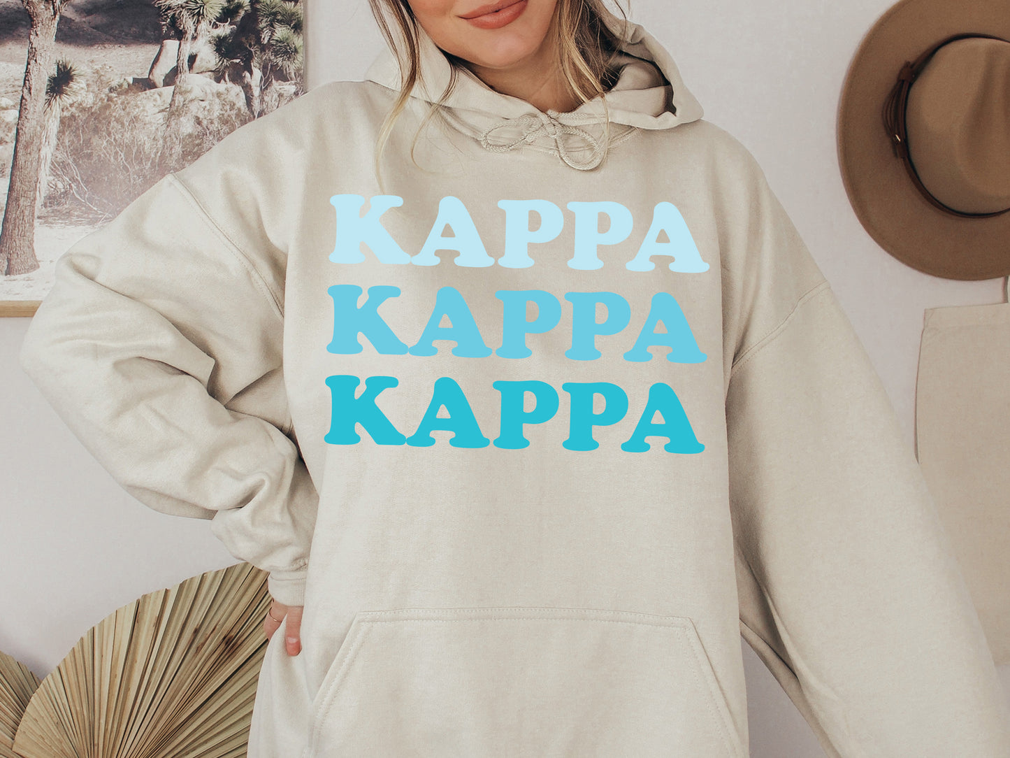 Kappa Kappa Gamma Touch of Blue Sorority Hoodie _ 2594g