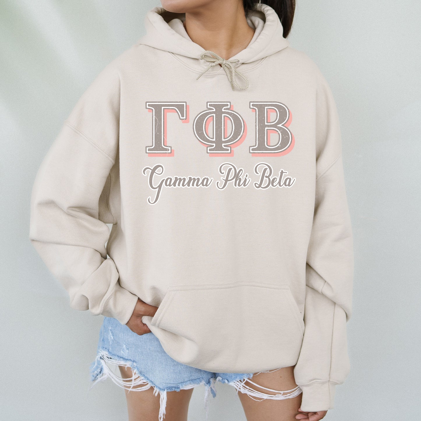 Gamma Phi Beta Greek Colors Sorority Hoodie _ 36083g