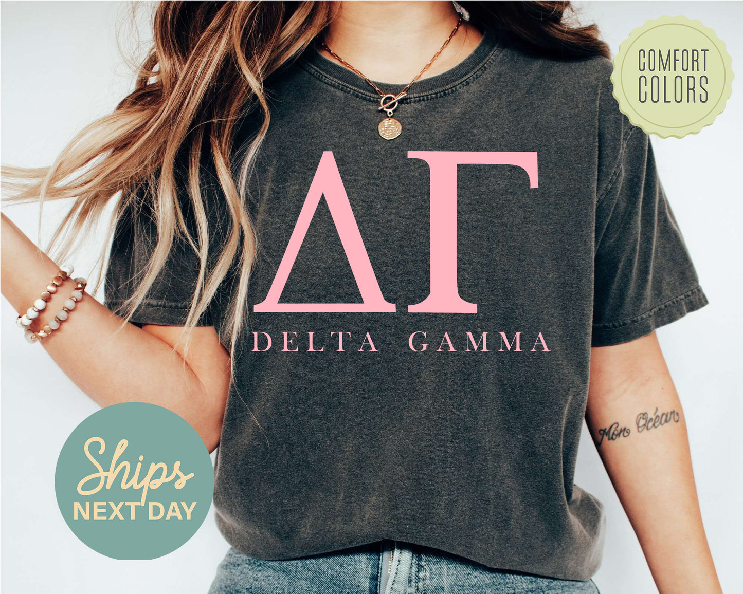 Delta Gamma Everything Pink Comfort Colors Sorority T-shirt _ 321g