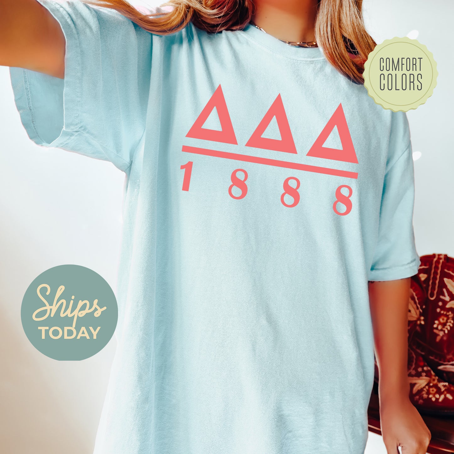 Delta Delta Delta Monochromatic Comfort Colors Sorority T-shirt _ 30853g