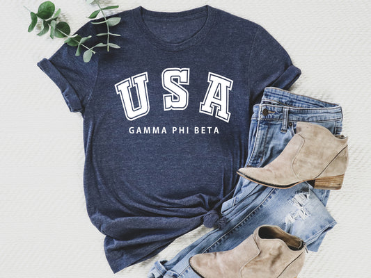 Gamma Phi Beta Proud American Sorority T-shirt _ 2305g