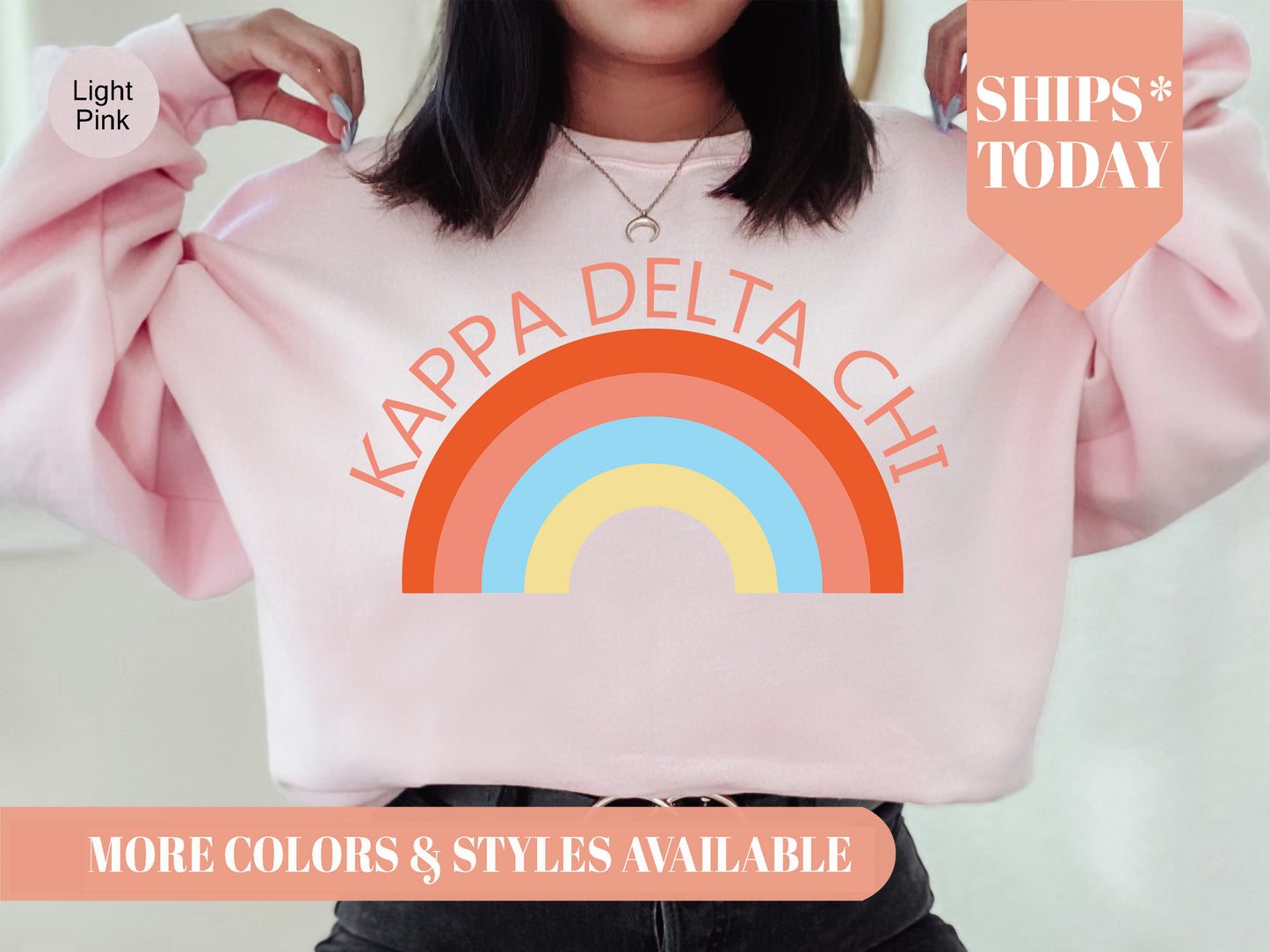 Kappa Delta Chi Colorful Rainbow Sorority Sweatshirt _ 3458g