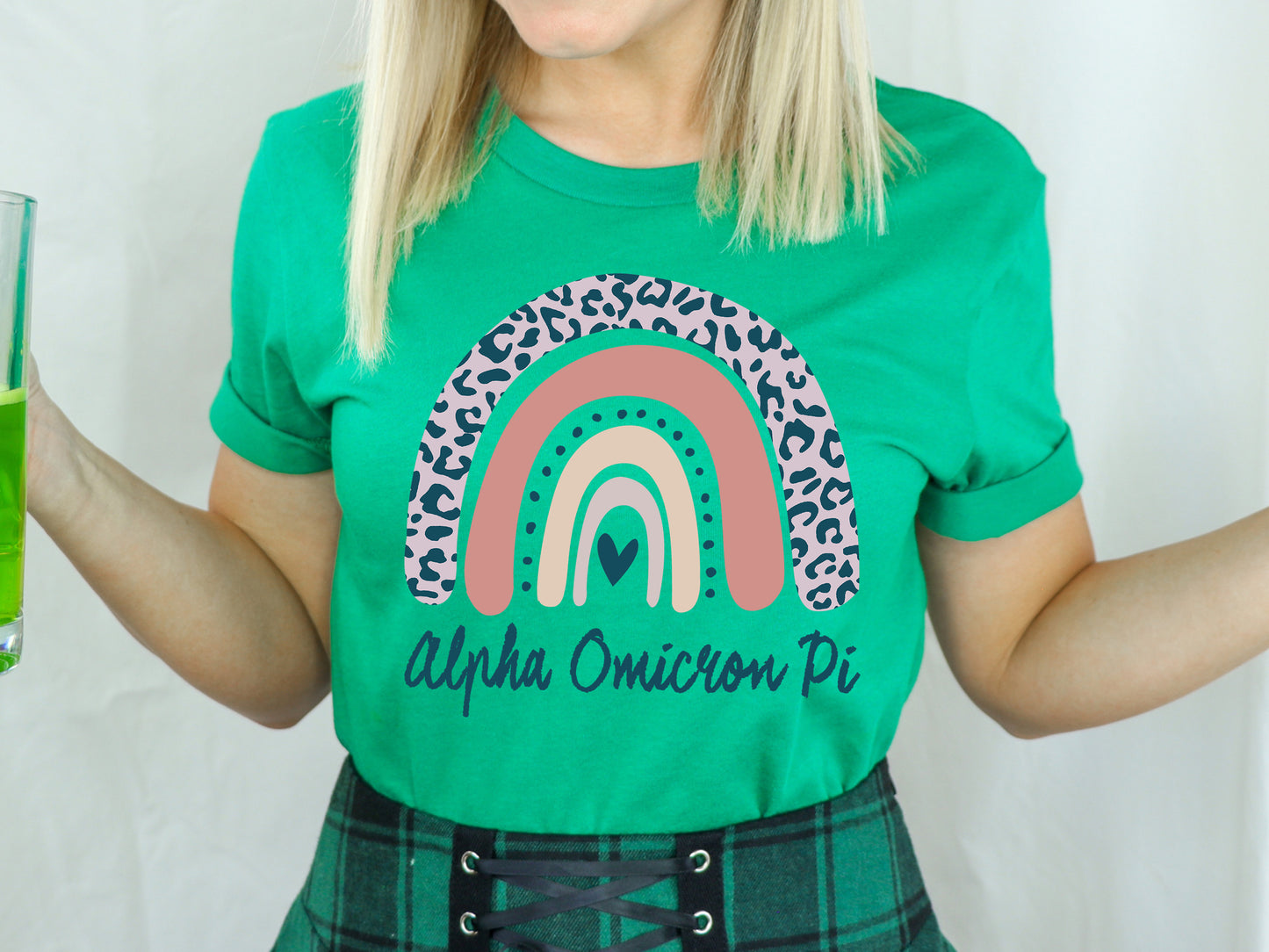 Alpha Omicron Pi Greek Rainbow Sorority T-shirt _ 2737g