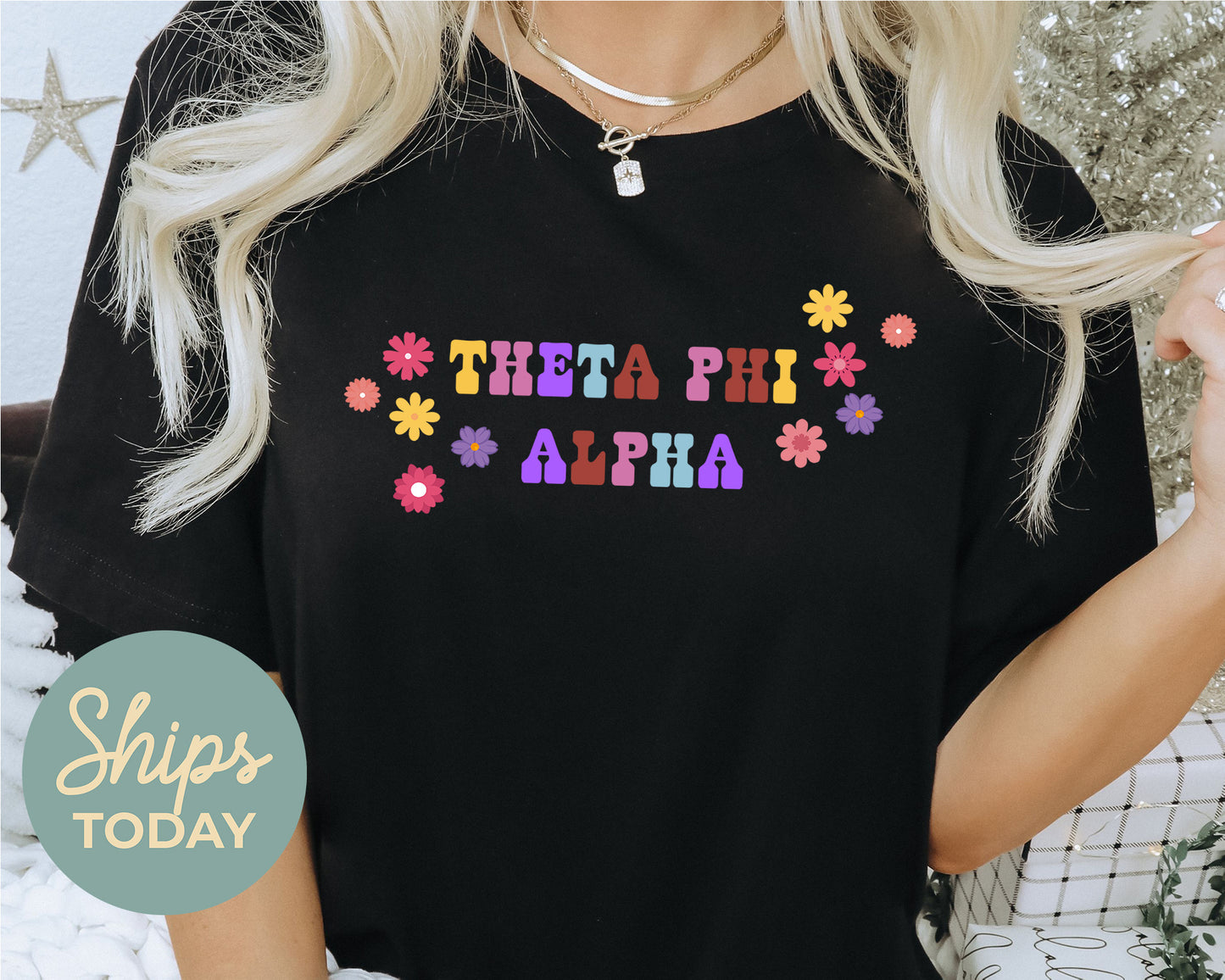 Theta Phi Alpha Splash of Color Sorority T-shirt _ 3199g