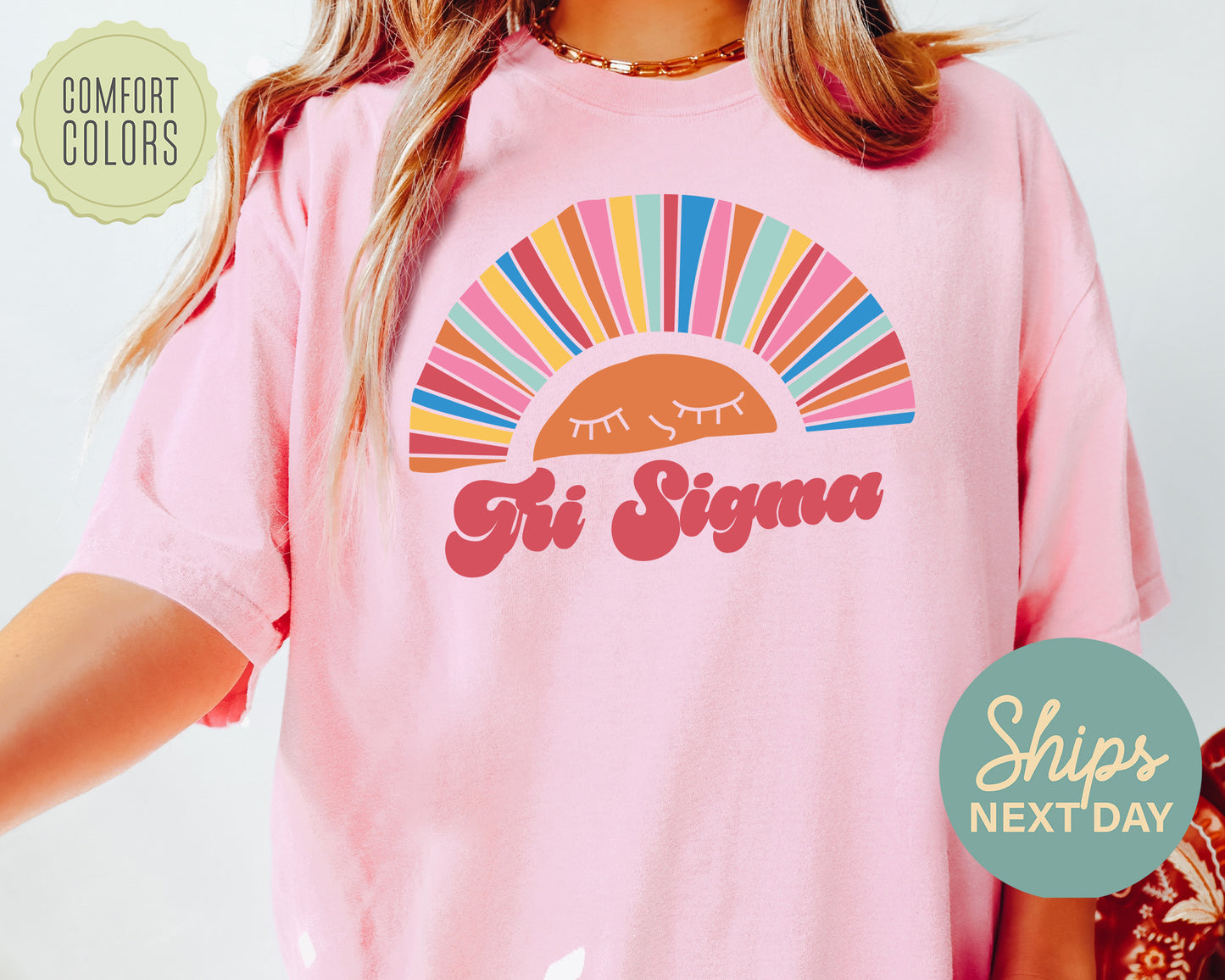 Sigma Sigma Sigma Sunshine Comfort Colors Sorority T-shirt _ 3330g