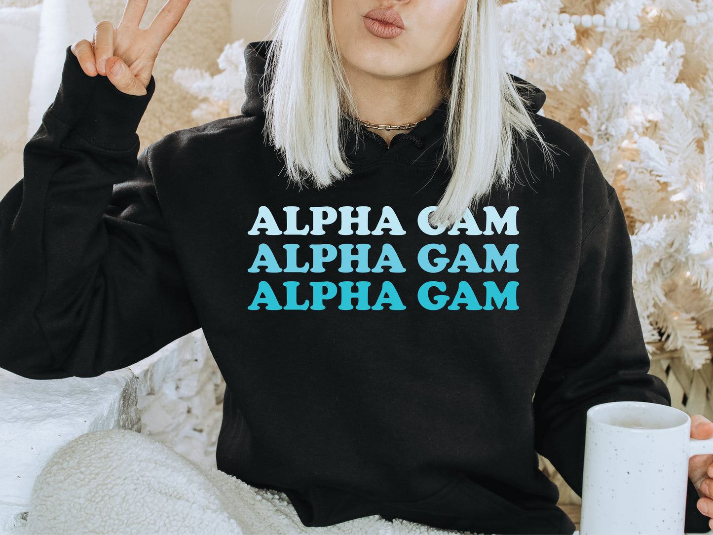 Alpha Gamma Delta Touch of Blue Sorority Hoodie _ 2580g
