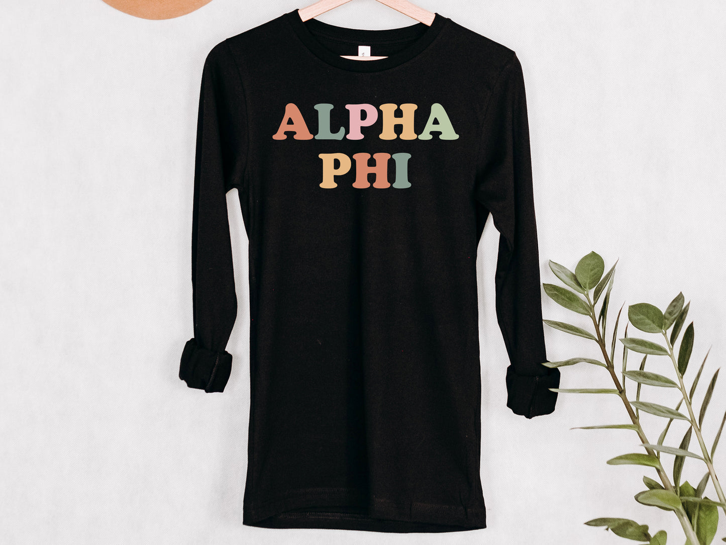 Alpha Phi Bright and Proud Sorority Long Sleeve T-shirt _ 419g
