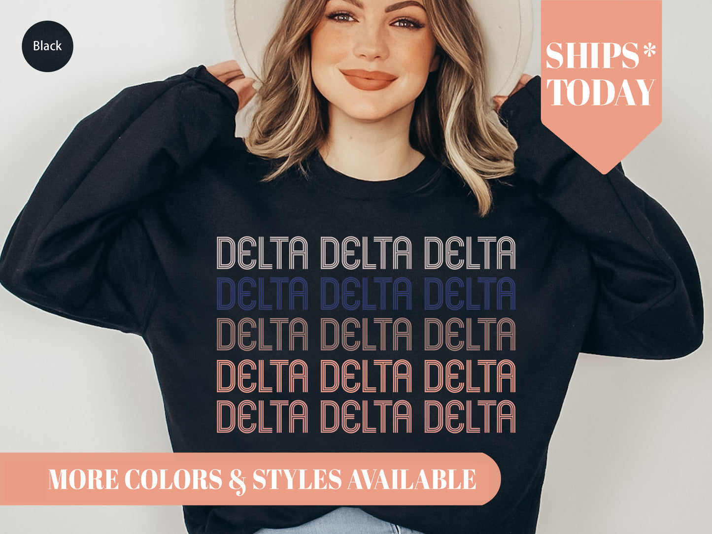 Delta Delta Delta Greek Glamour Sorority Sweatshirt _ 31102g