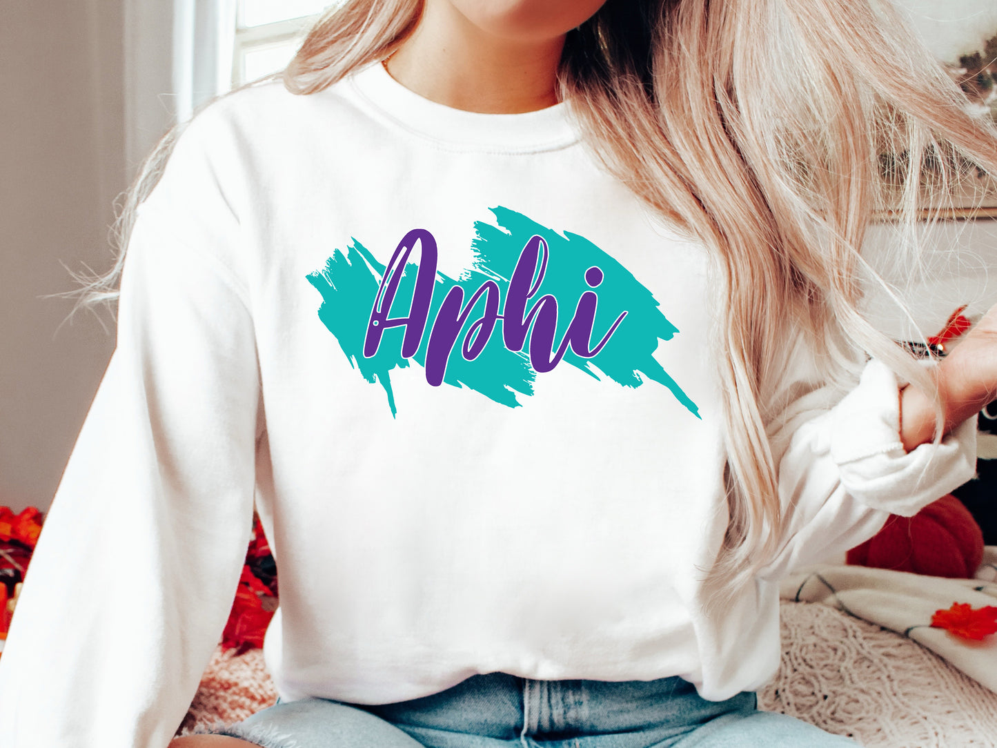 Alpha Phi Paint Party Sorority Sweatshirt _ 4477g