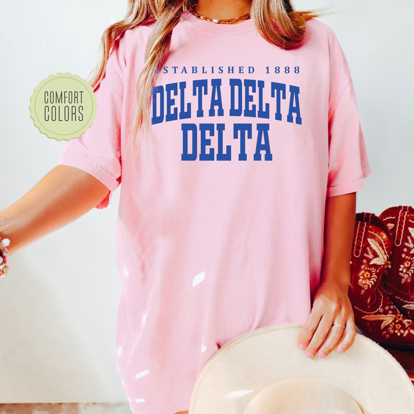Delta Delta Delta Bold Letters Comfort Colors Sorority T-shirt _ 35130g