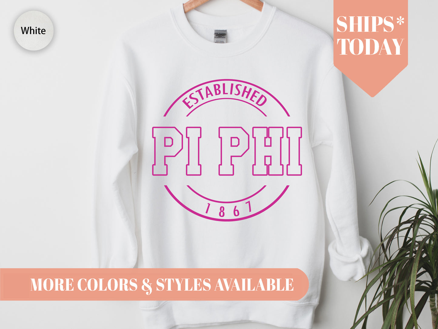 Pi Beta Phi Pink Stamp Sorority Sweatshirt _ 71g
