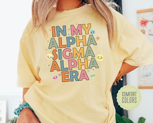 Alpha Sigma Alpha Sorority Era Comfort Colors Sorority T-shirt _ 35443g