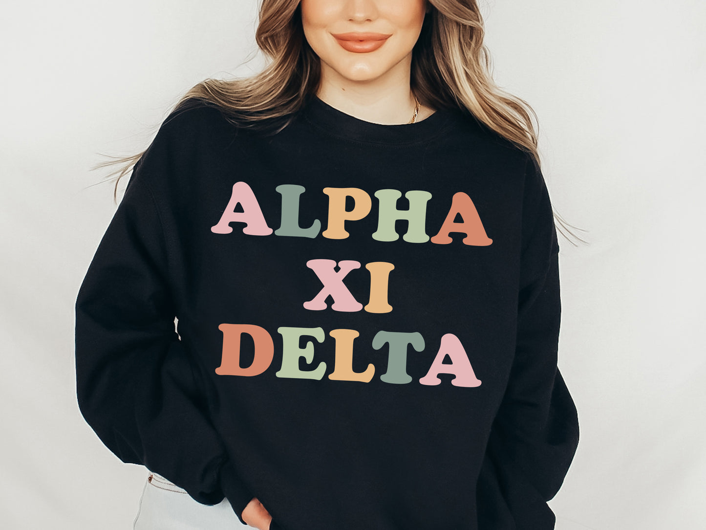 Alpha Xi Delta Bright and Proud Sorority Sweatshirt _ 422g