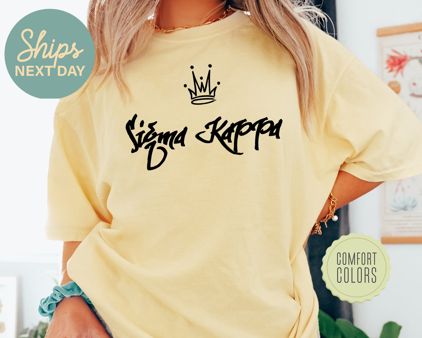 Sigma Kappa Queen Comfort Colors Sorority T-shirt _ 2469g