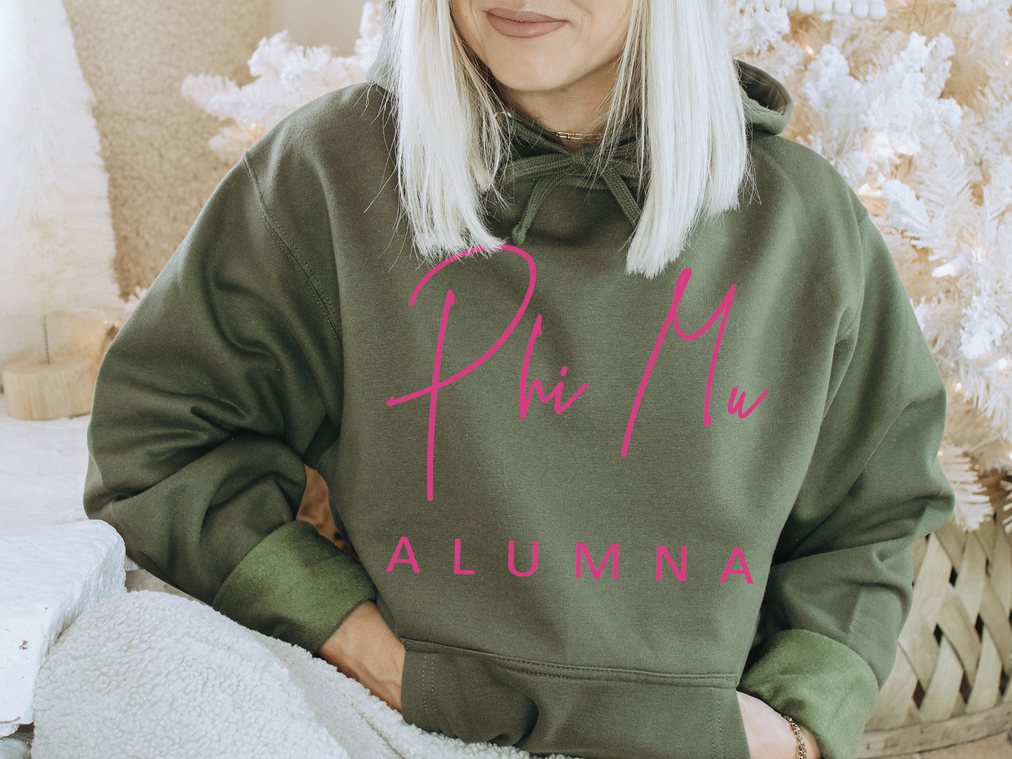 Phi Mu Simple and Sweet Alumna Sorority Hoodie _ 510g